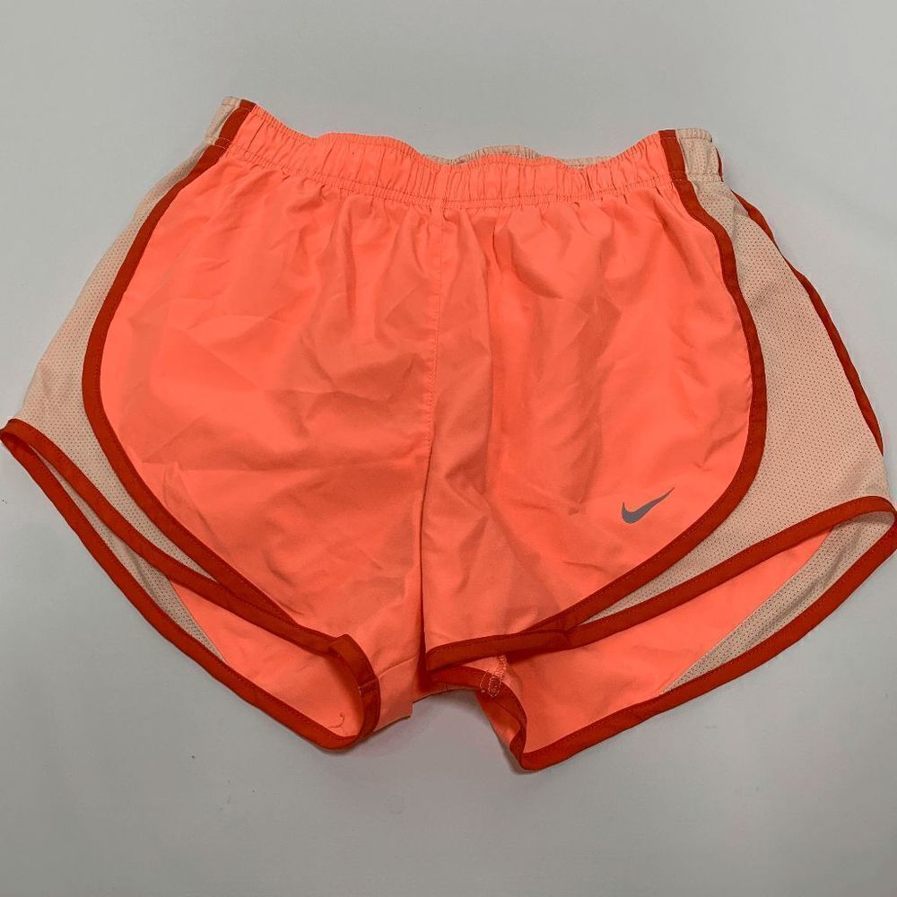Nike Womens Activewear Shorts Lined Dri Fit Peach Orange Small